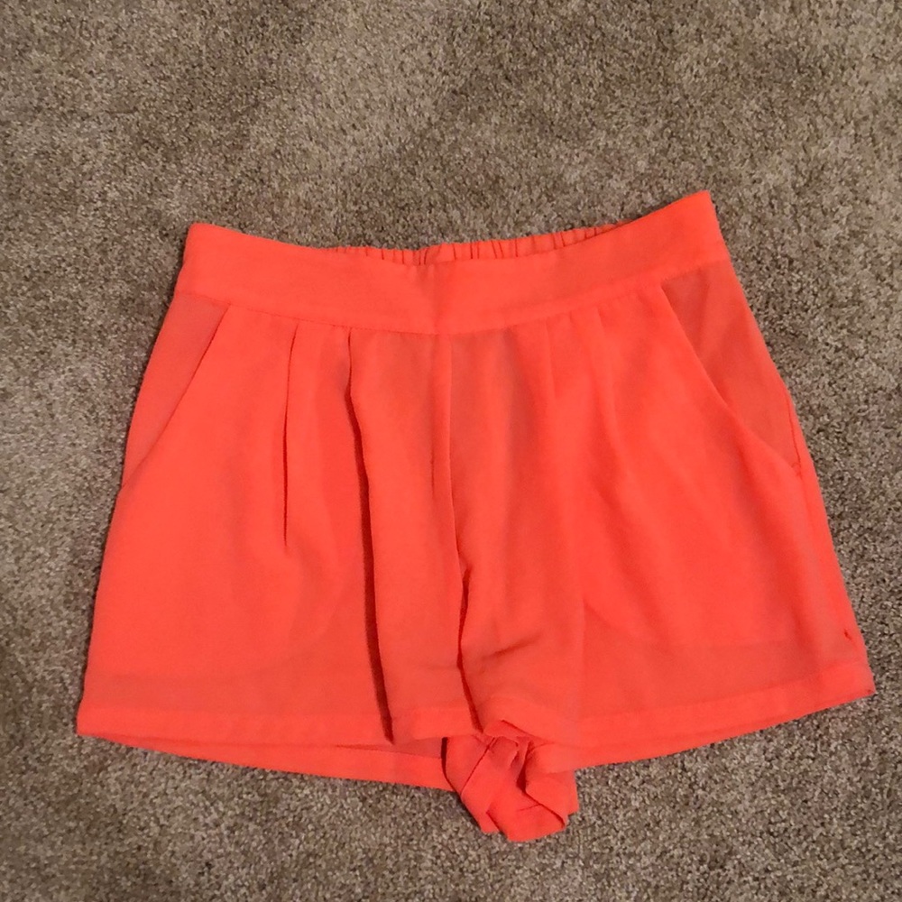 Bright Coral chiffon Shorts